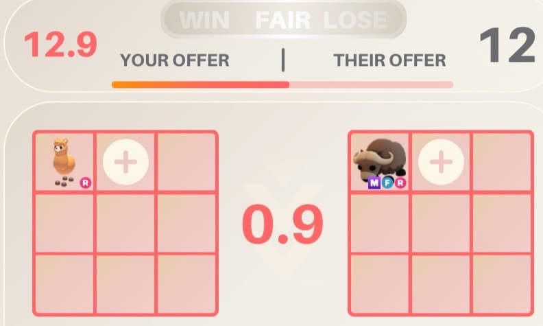 trading a ride alpaca for mfr musk ox